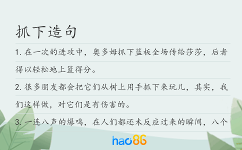 抓下造句