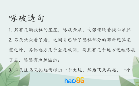 啄破造句