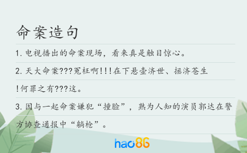 命案造句