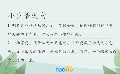 小少爷造句