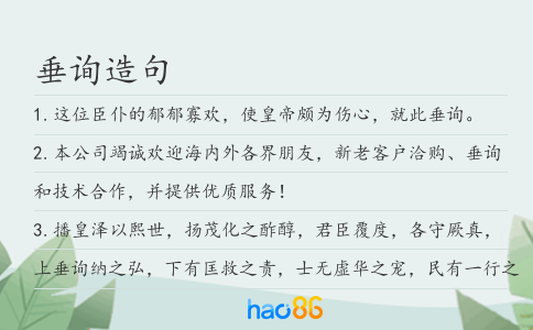 垂询造句