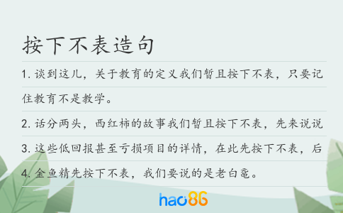按下不表造句