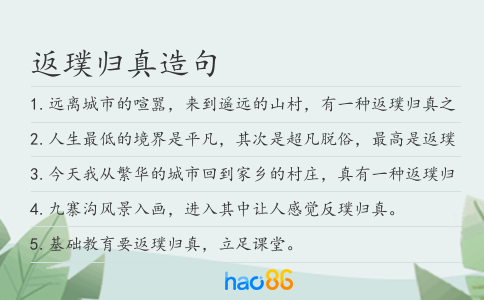 返璞归真造句