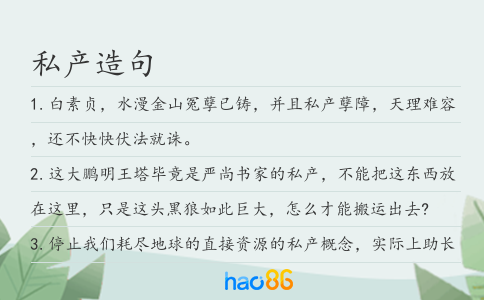 私产造句