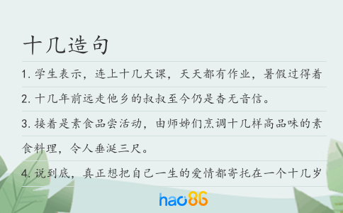 十几造句