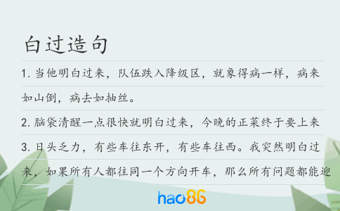 白过造句