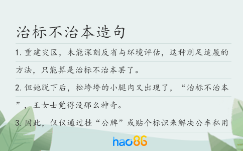 治标不治本造句