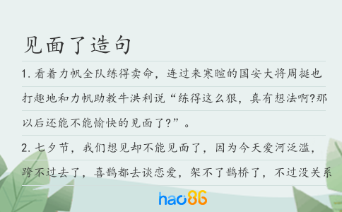 见面了造句