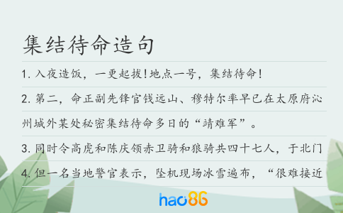 集结待命造句
