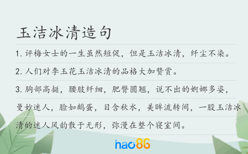 玉洁冰清造句