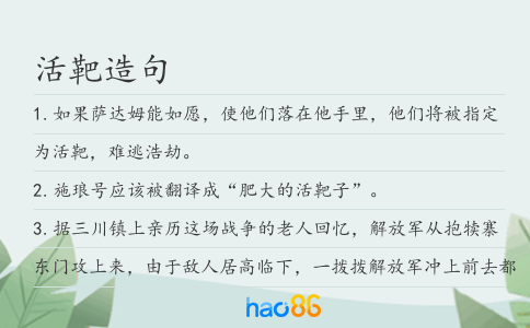 活靶造句
