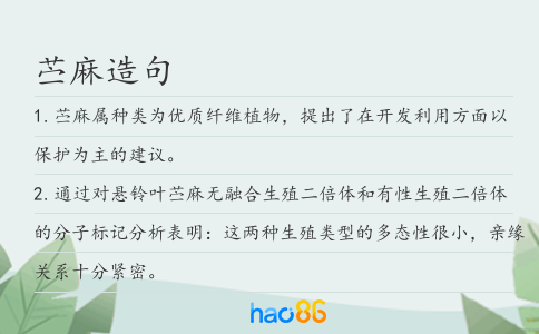 苎麻造句