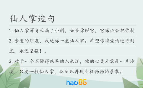 仙人掌造句