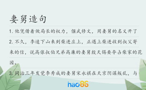 妻舅造句