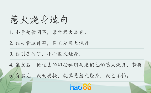 惹火烧身造句