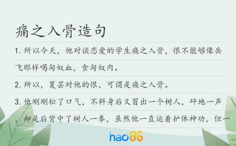 痛之入骨造句