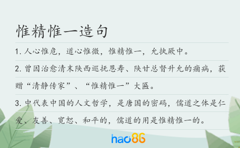 惟精惟一造句