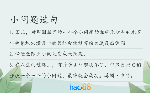 小问题造句