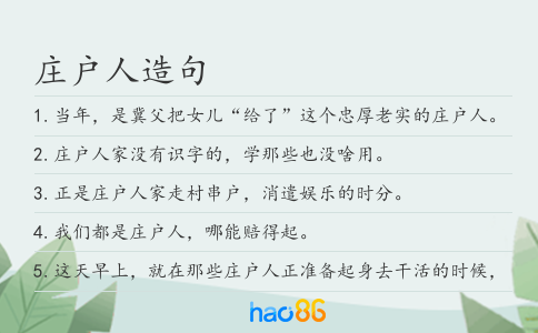庄户人造句