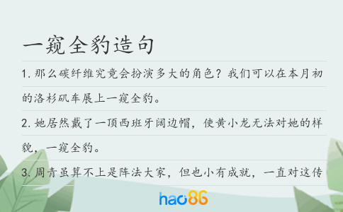 一窥全豹造句