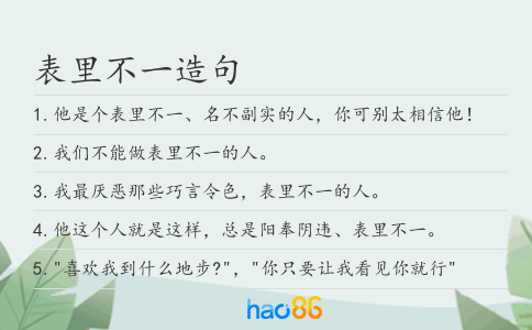 表里不一造句