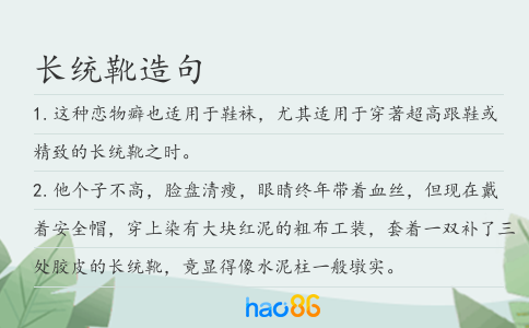 长统靴造句