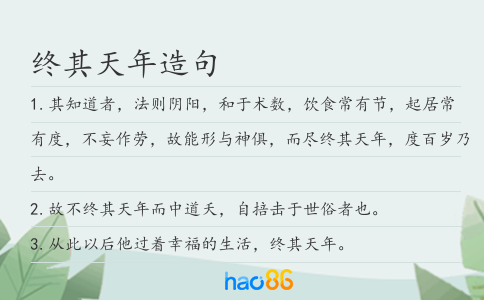 终其天年造句