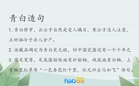 青白造句