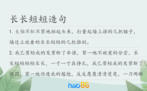 长长短短造句