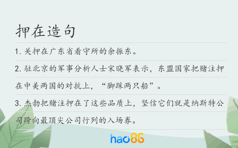 押在造句