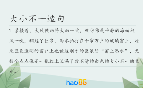 大小不一造句
