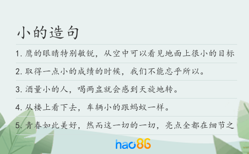 小的造句