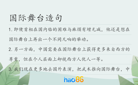 国际舞台造句