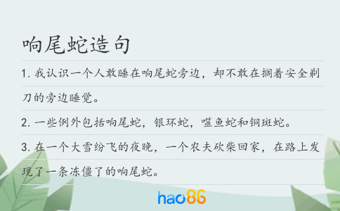 响尾蛇造句