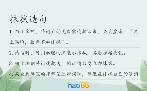 抹拭造句