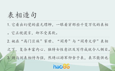 表相造句