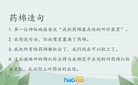 药棉造句