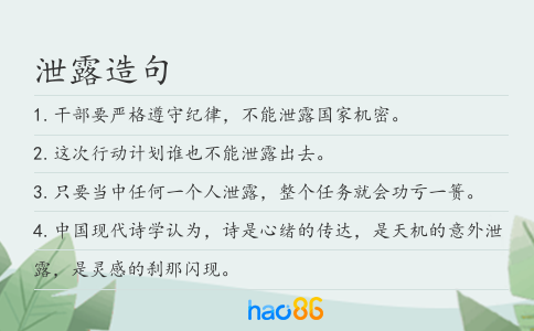 泄露造句