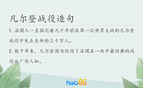 凡尔登战役造句