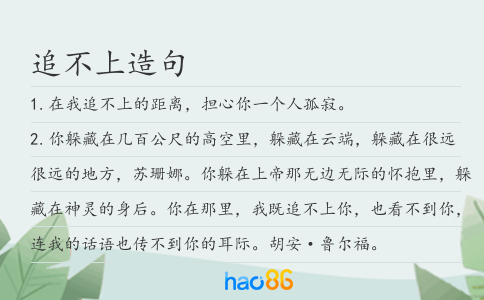 追不上造句