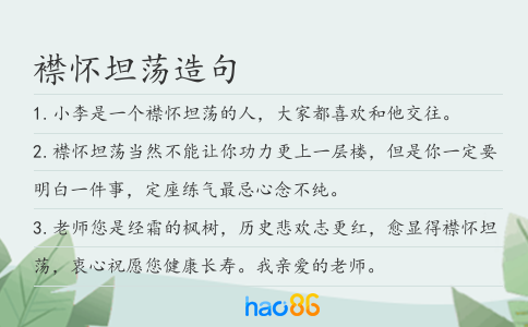 襟怀坦荡造句