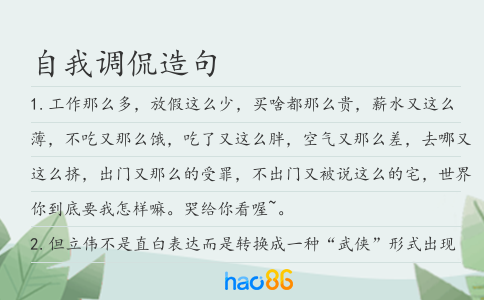 自我调侃造句