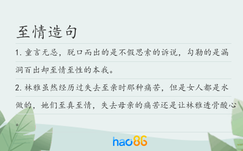 至情造句