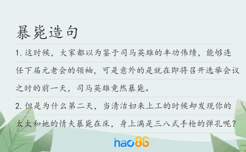 暴毙造句