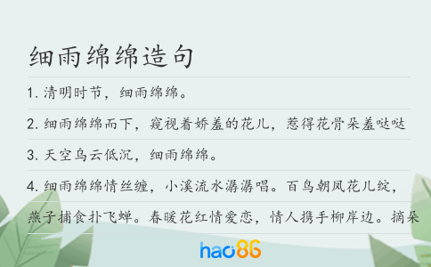 细雨绵绵造句