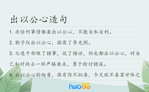 出以公心造句