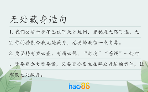 无处藏身造句