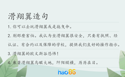 滑翔翼造句