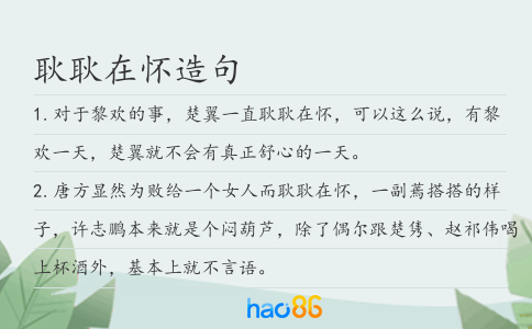 耿耿在怀造句
