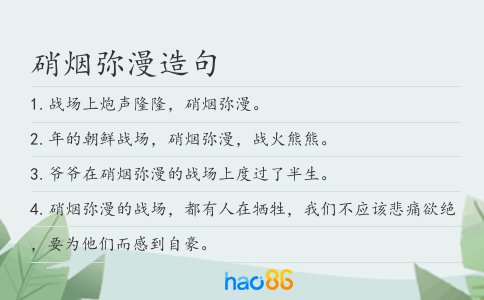 硝烟弥漫造句